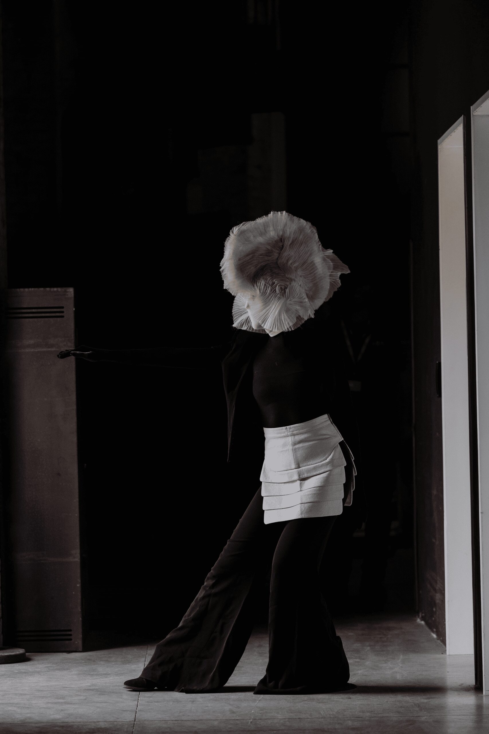 A still from Giorgia Mirabella's art direction work, which includes costume design, dance performance and photographs of urban exploration.